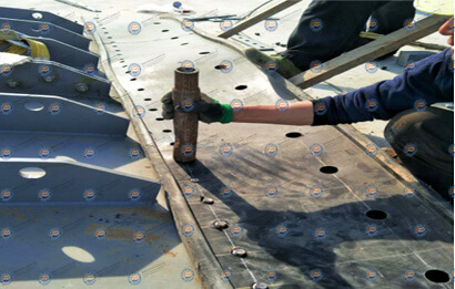 橡胶铰链软连接与盾板安装