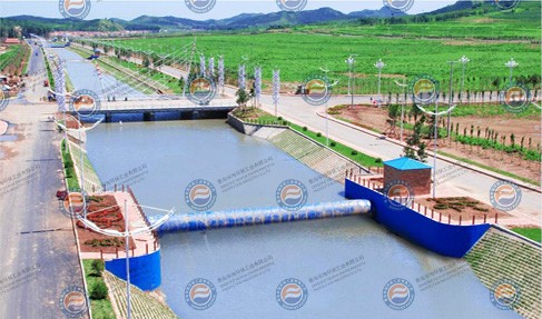 Rubber Dam in Inflated Overflow State